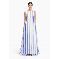 Leo Lin - Yumei Striped Open Back Gown