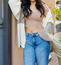 Ee:Some - Carly Color Block Open Cardigan