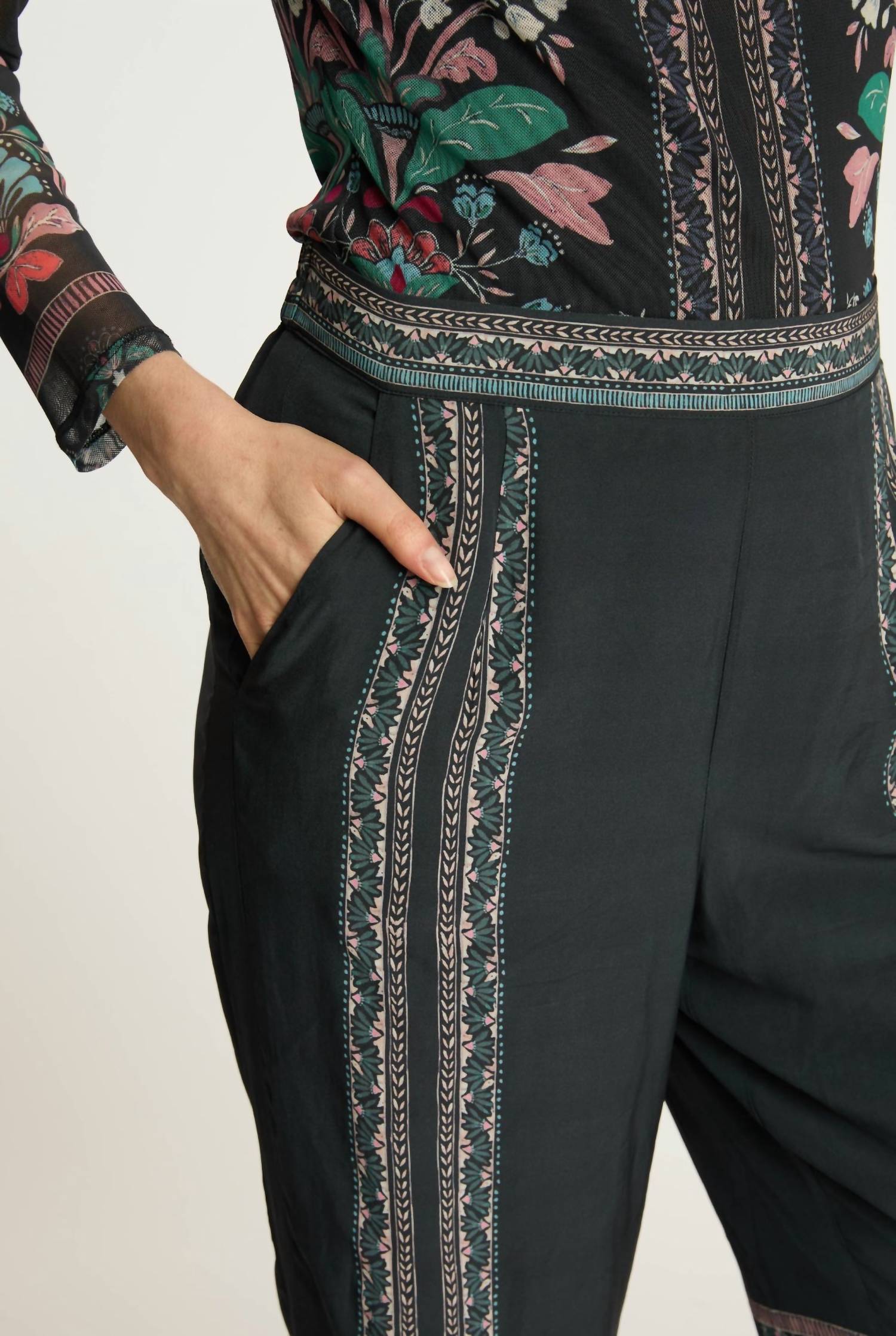 CABALLERO Miller Wide Leg Pants in twilight bloom - women's pants - view 4