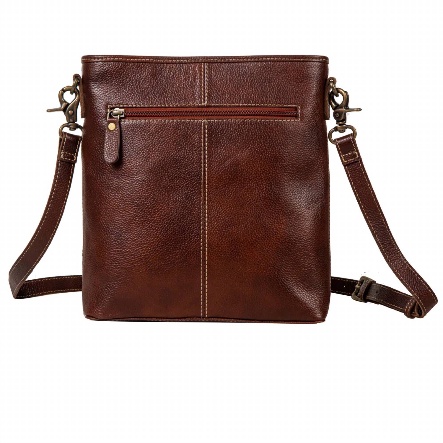 Myra Ridge Morning Glory Leather Bag in brown - women's bag - alternate view