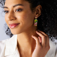 DEMDACO Women's Poppi Keshi Drop Earrings With Gift Box in green multi - women's jewelry - alternate view