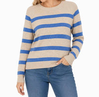 Zenana - Lightweight Wool Blend Striped Sweater