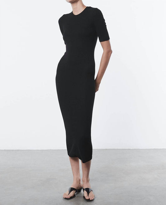 Enza Costa - Silk Rib Half Sleeve Midi Dress