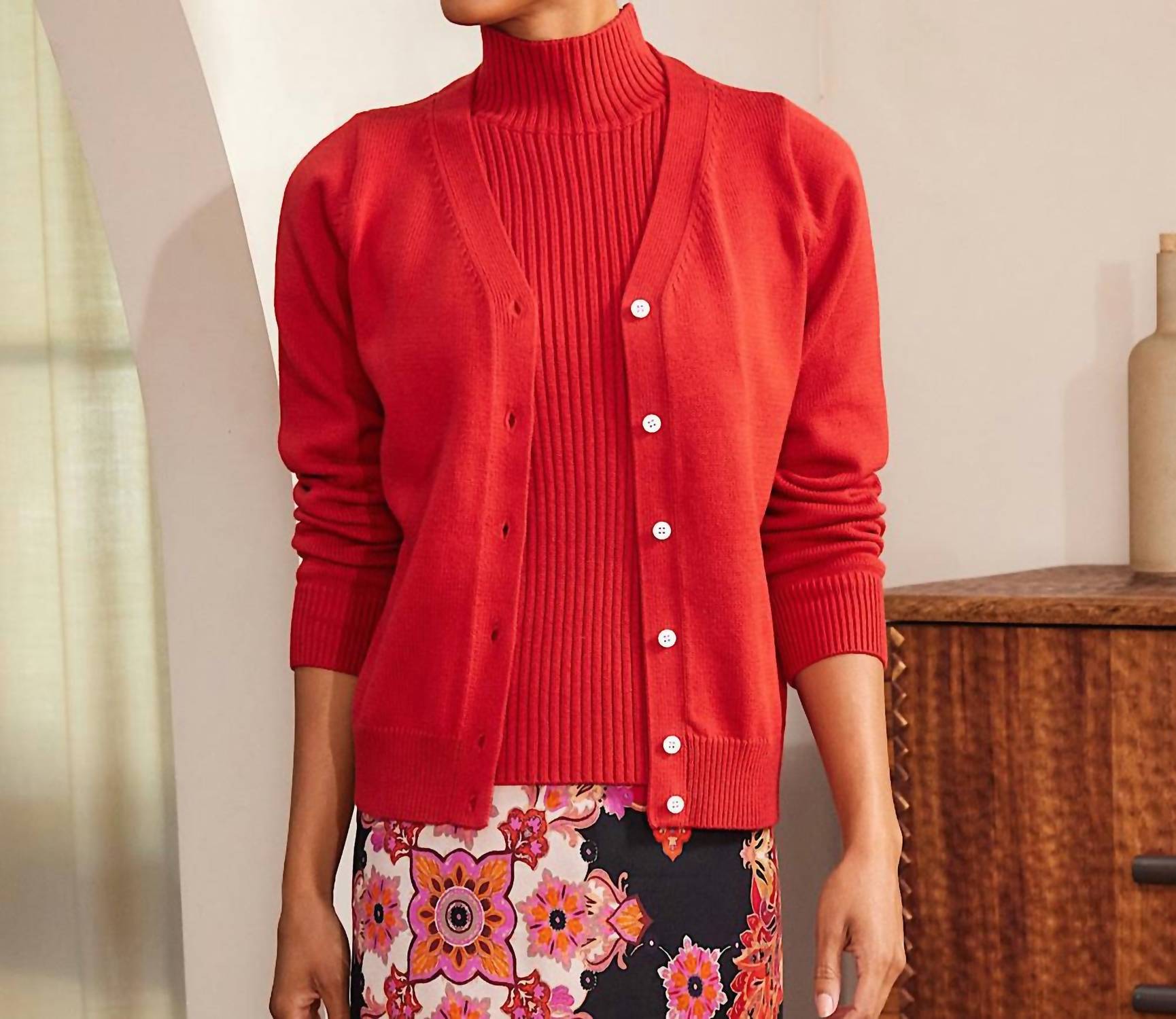Karen Kane - Ribbed Turtleneck Sweater Tank Top