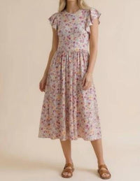 Haptics - Folded Ruffle Short Sleeve Babydoll Dress- Plus