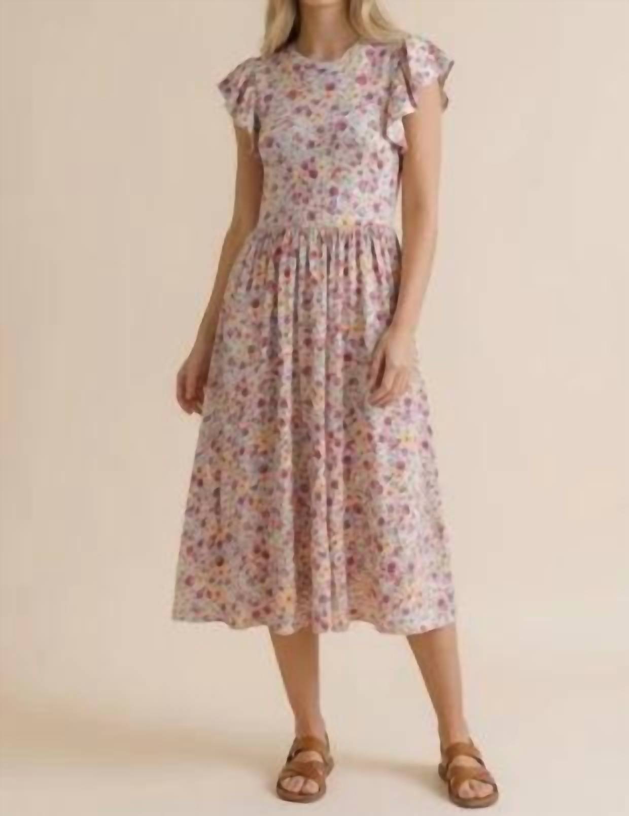 Haptics - Folded Ruffle Short Sleeve Babydoll Dress- Plus