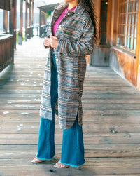 Surelymine - Plaid Button Down Long Shacket