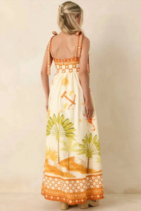 Flying Tomato - A Tropical Printed Woven Maxi Dress