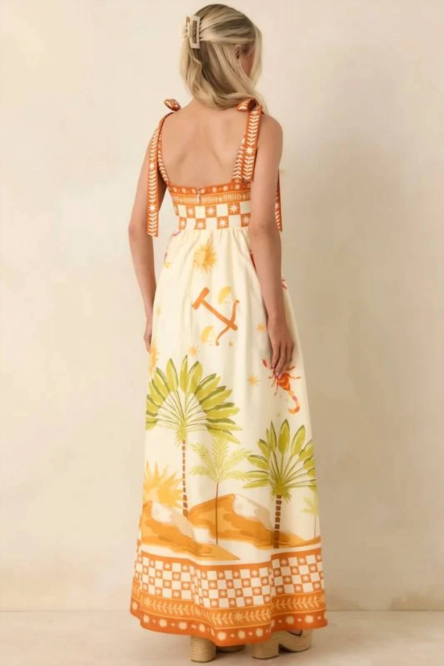 Flying Tomato - A Tropical Printed Woven Maxi Dress