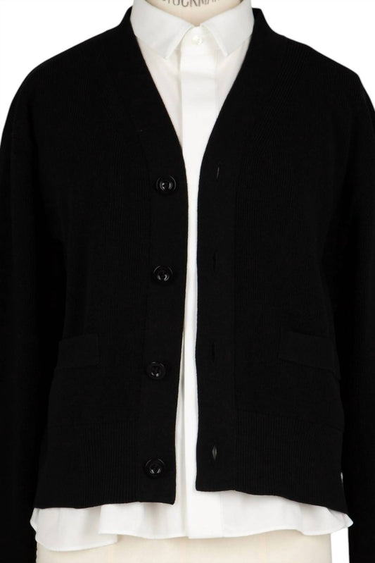 Sacai - Women's Combo Knit Long Sleeve Shirt Cardigan