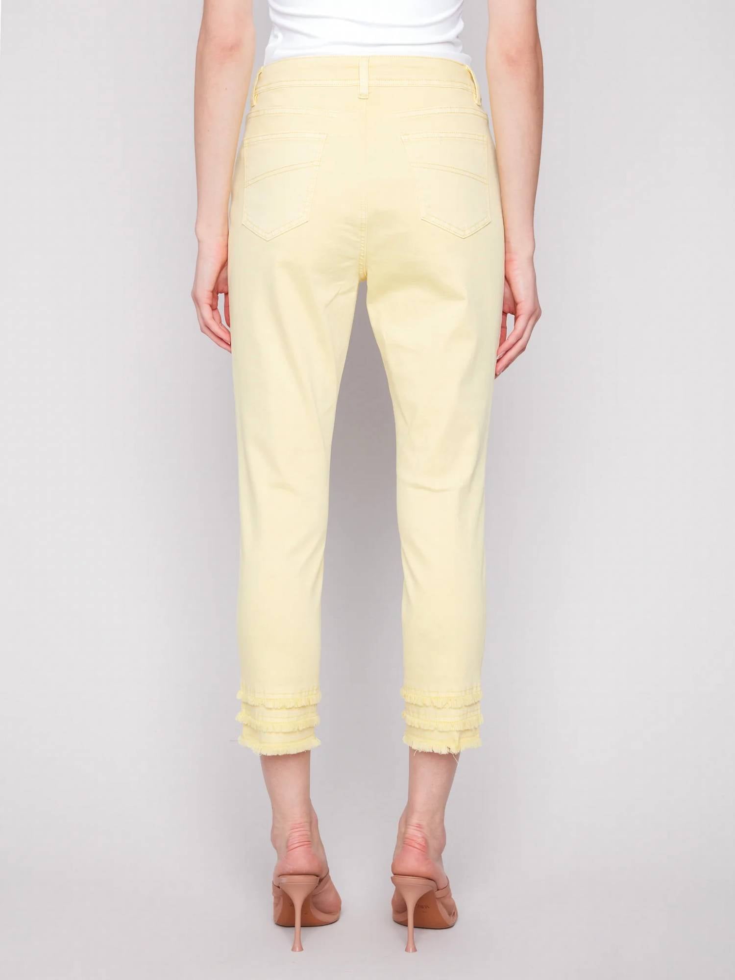 Charlie B - Frayed Hem Ankle Leg Pant
