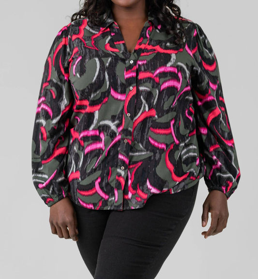 Nic + Zoe - Neon Doodle Live In Shirt - Plus