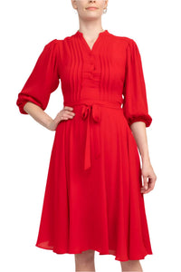 Nanette Lepore - Pleated Front Tie Waist Dress