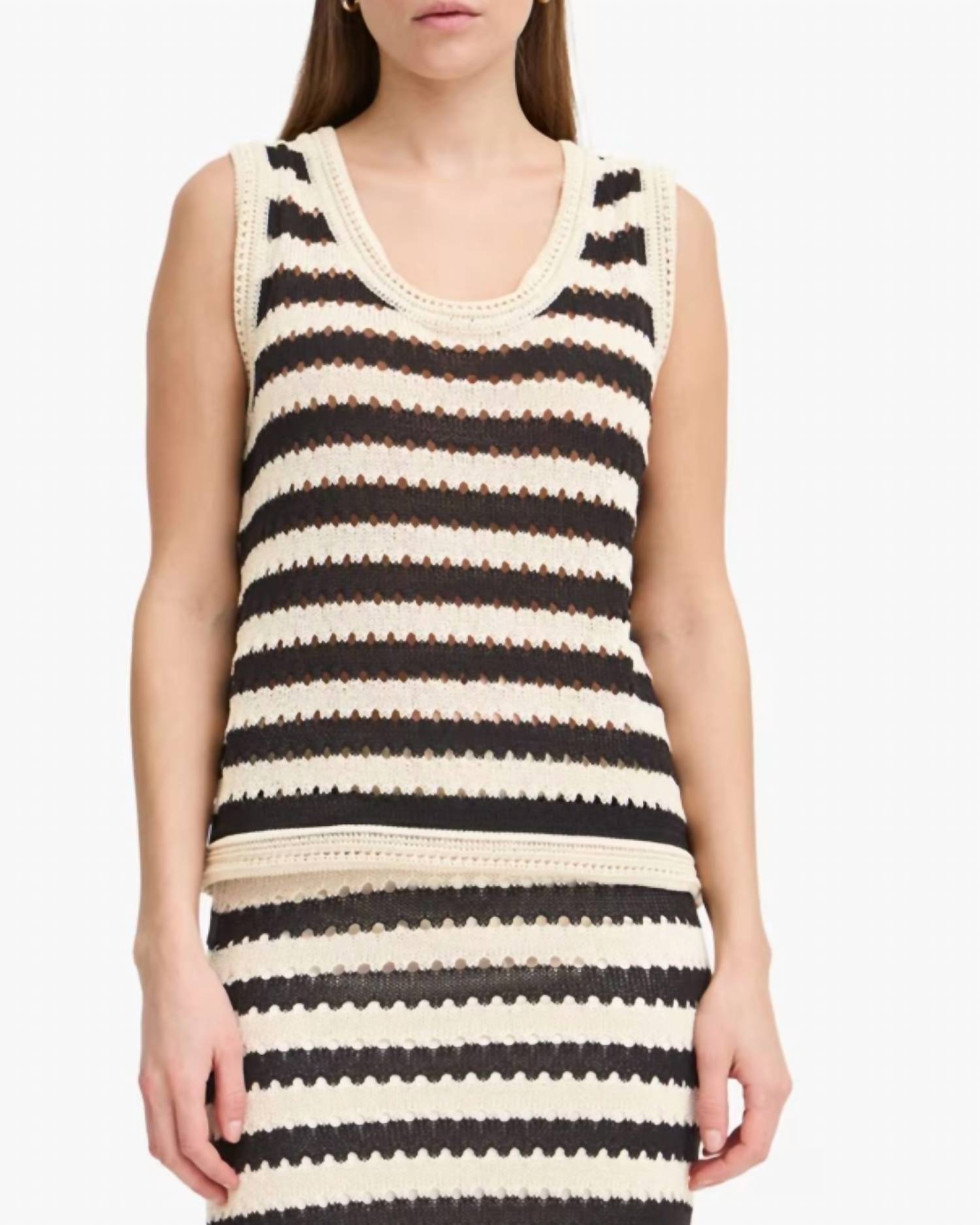 Ichi - Birdis Stripe Knit Top