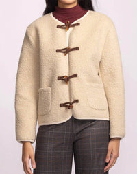 PINK MARTINI Lomas Fleece Coat Jacket in beige - women's jacket - view 4