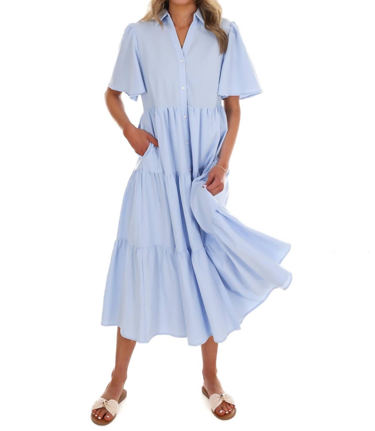 In February - Follow Your Arrow Button Down Midi Dress