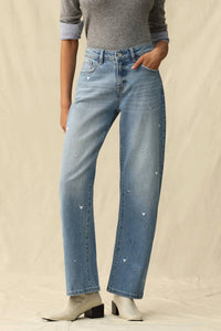 Bayeas - Flora Mid Rise Barrel Jeans