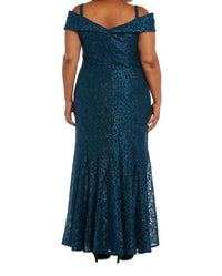 R&M Richards - Off The Shoulder Fishtail Evening Gown