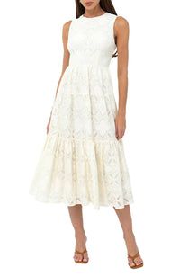 adelyn rae Marina Lace Midi Dress in cream - women's dress