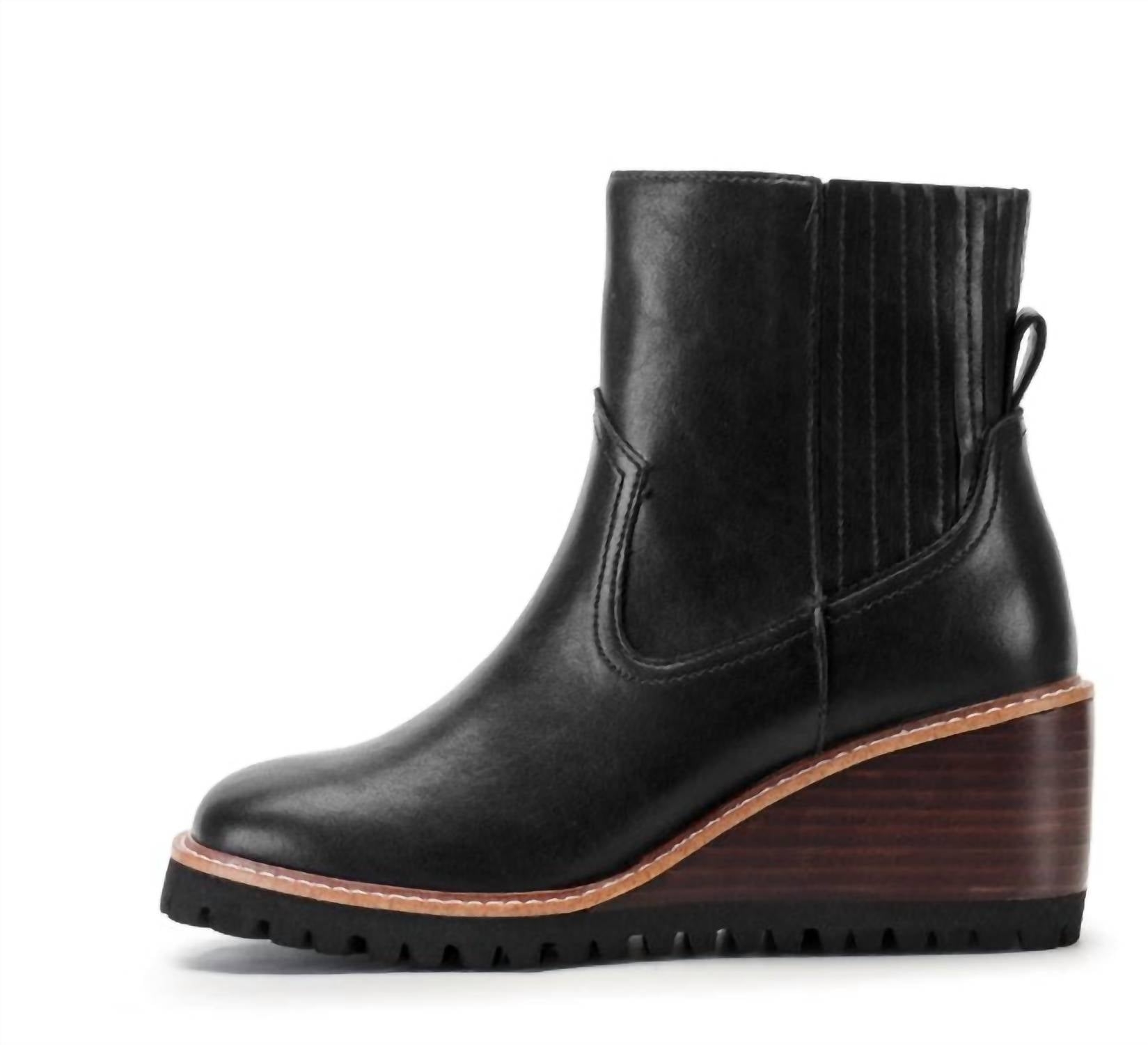YELLOWBOX Women's Immix Wedge Boot in black - women's shoe - detail view