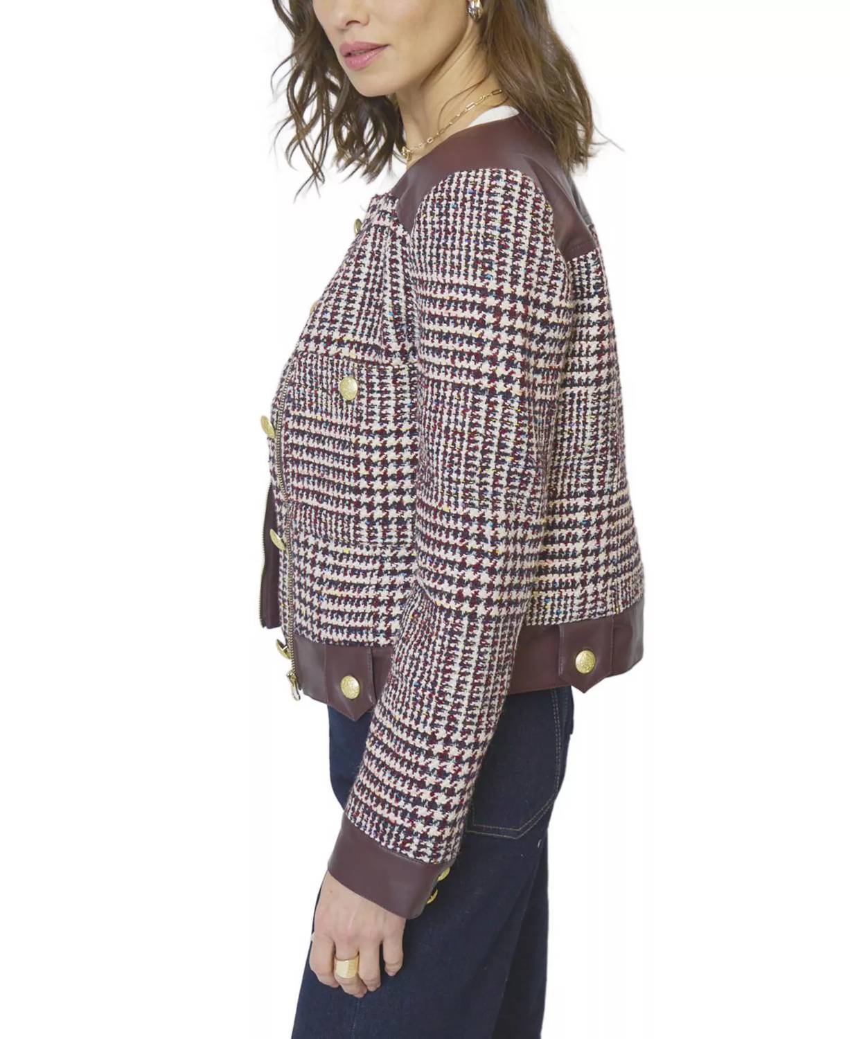 Central Park West - Billie Houndstooth Combo Jacket
