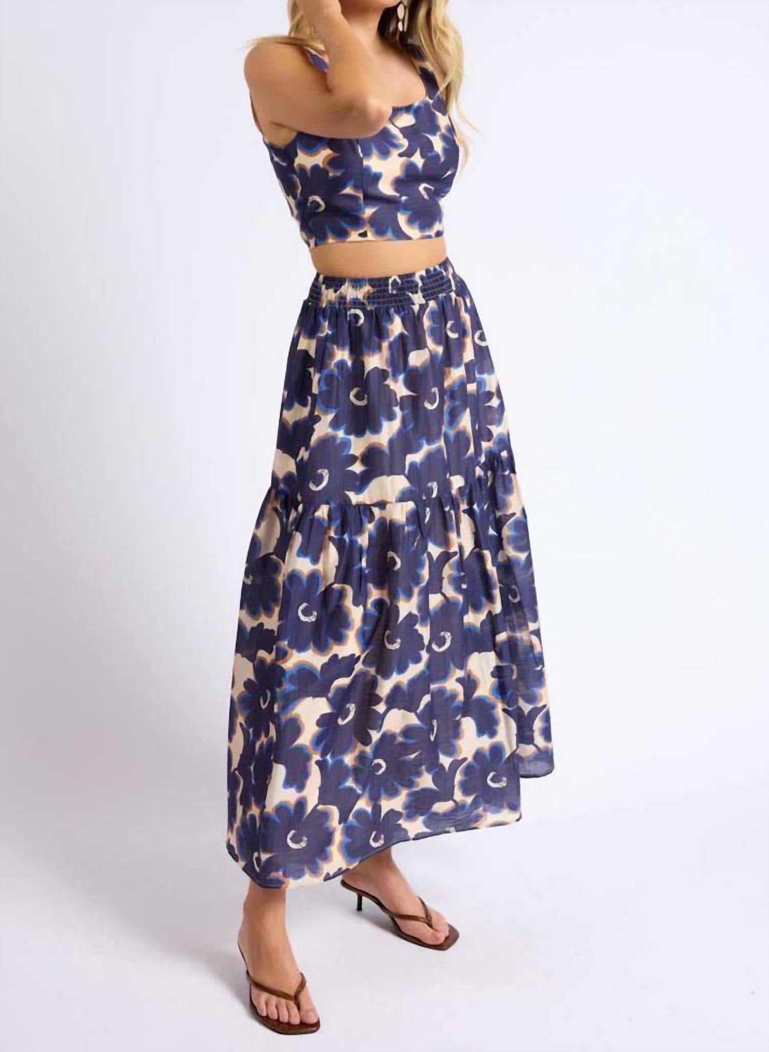 Sage The Label - Floral Tiered Maxi Skirt