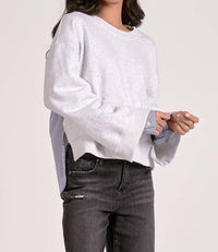 Elan - Long Sleeve Mix Media Top