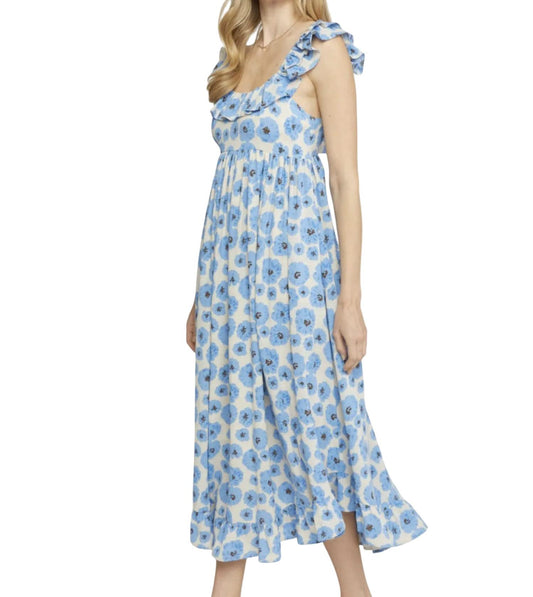 Entro - Floral Midi Dress With Tie Back