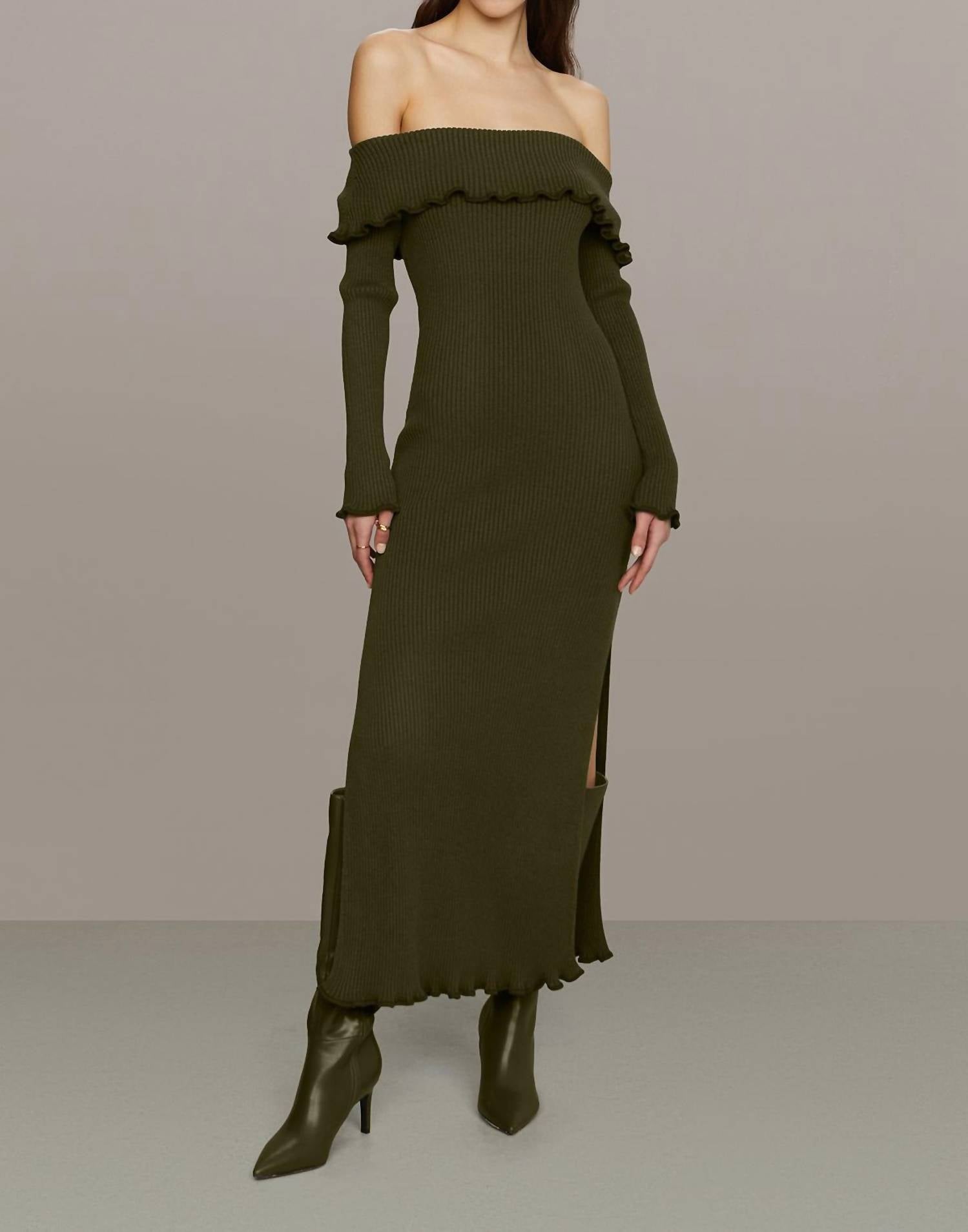 Amur - Meadow Lettuce Edge Midi Dress