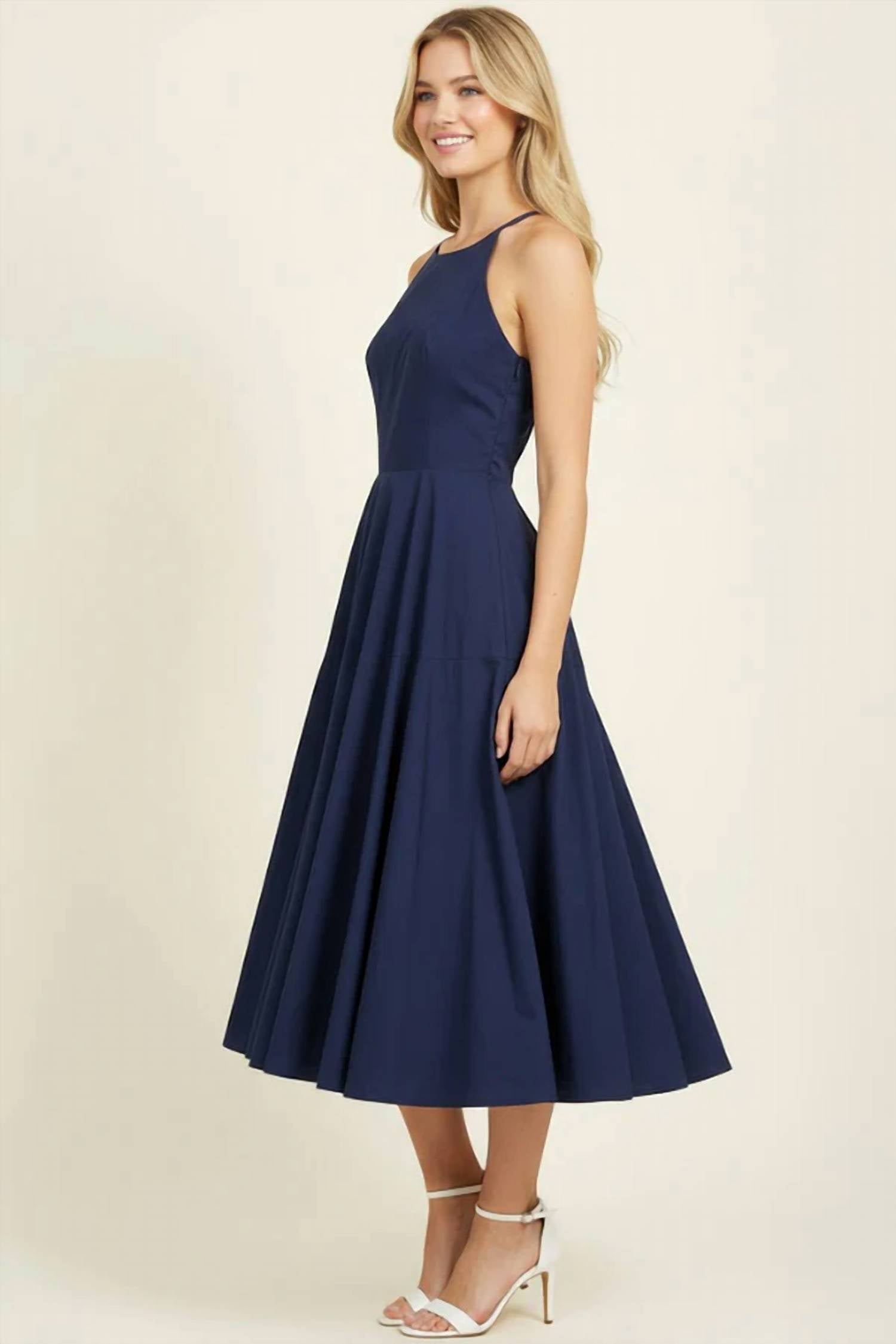 Pinch - Halter Neck A-Line Midi Dress
