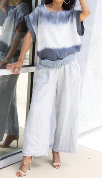 Gigi Moda - Rimini Linen Short Sleeve Blouse