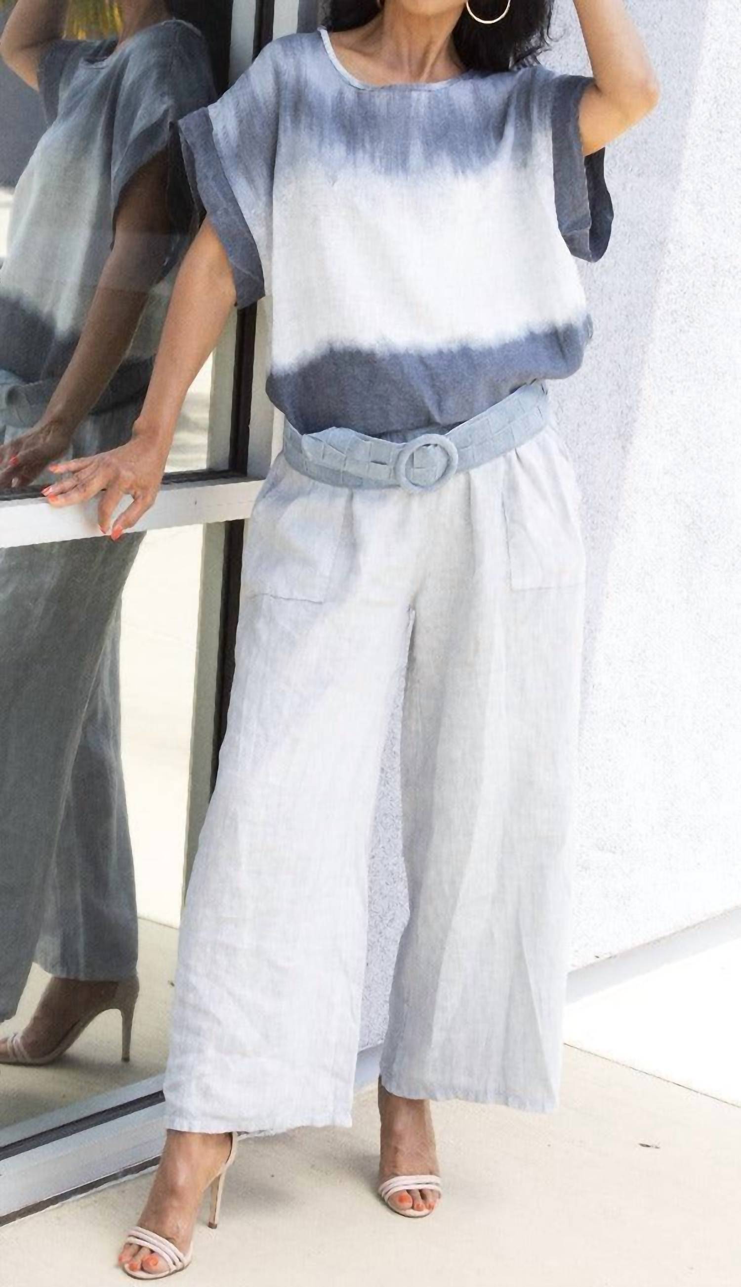 Gigi Moda - Rimini Linen Short Sleeve Blouse
