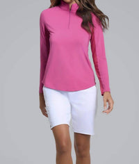 Ibkul - Women's Long Sleeve Mock Neck Top