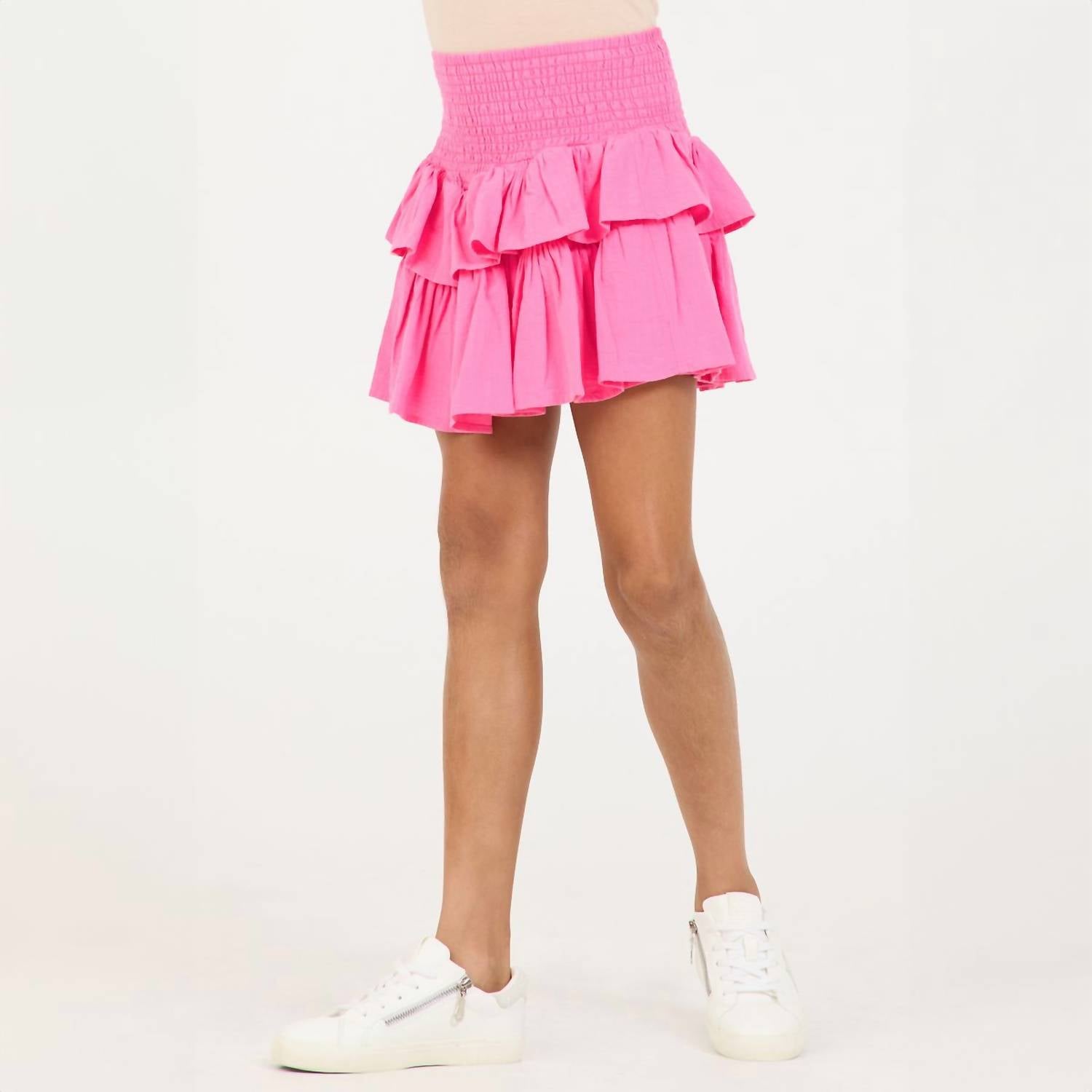 Vintage Havana Girls Ruffle Skort in pink - kids' item - alternate view