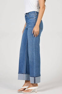DEAR JOHN DENIM Holly High Rise Cuffed Hem Straight Leg Jeans in abbey road - women's jeans - alternate view