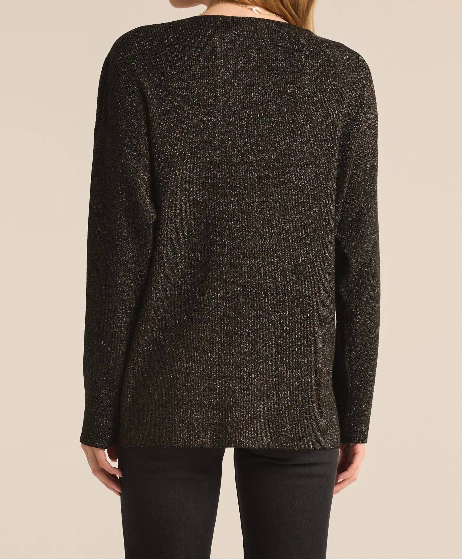 Z Supply Goldie Sweater in black - women's sweater - alternate view