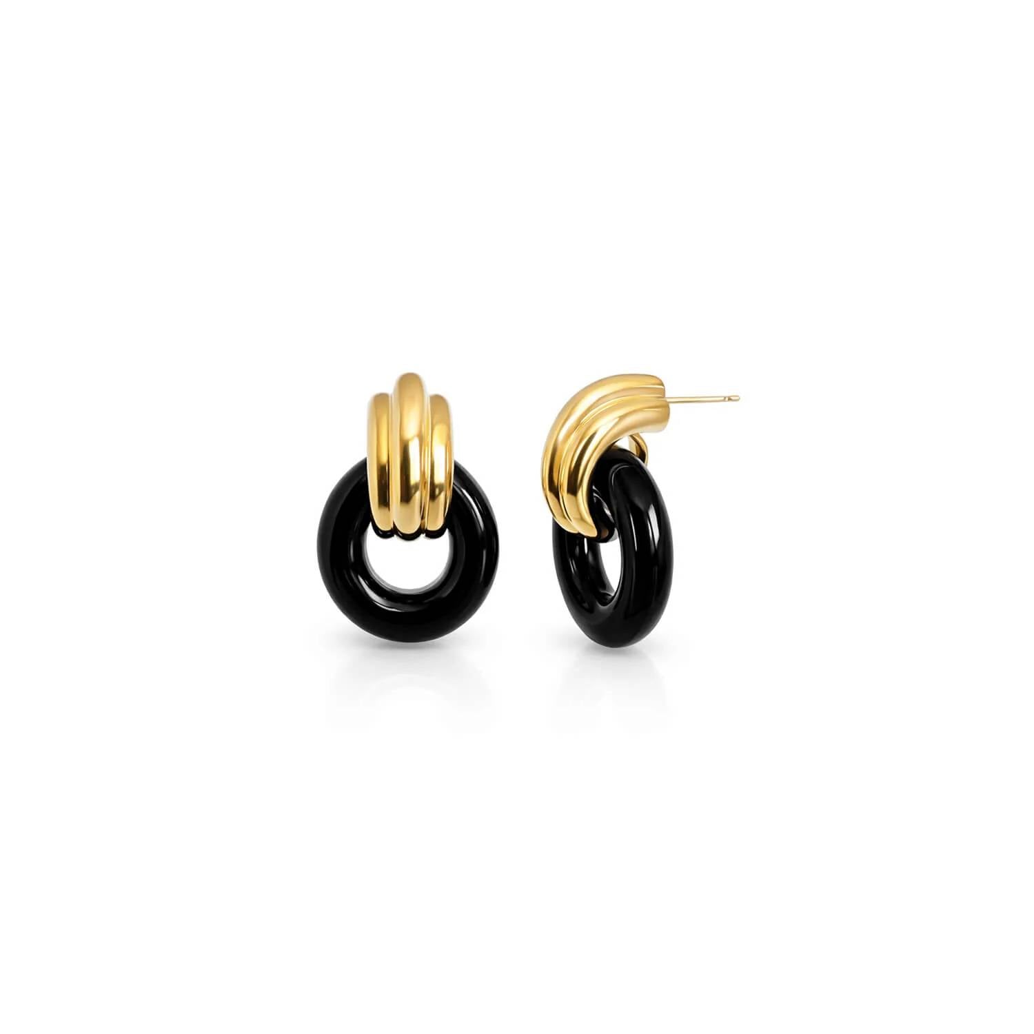 Gold & Honey - Women's Donut Door Knocker Earrings