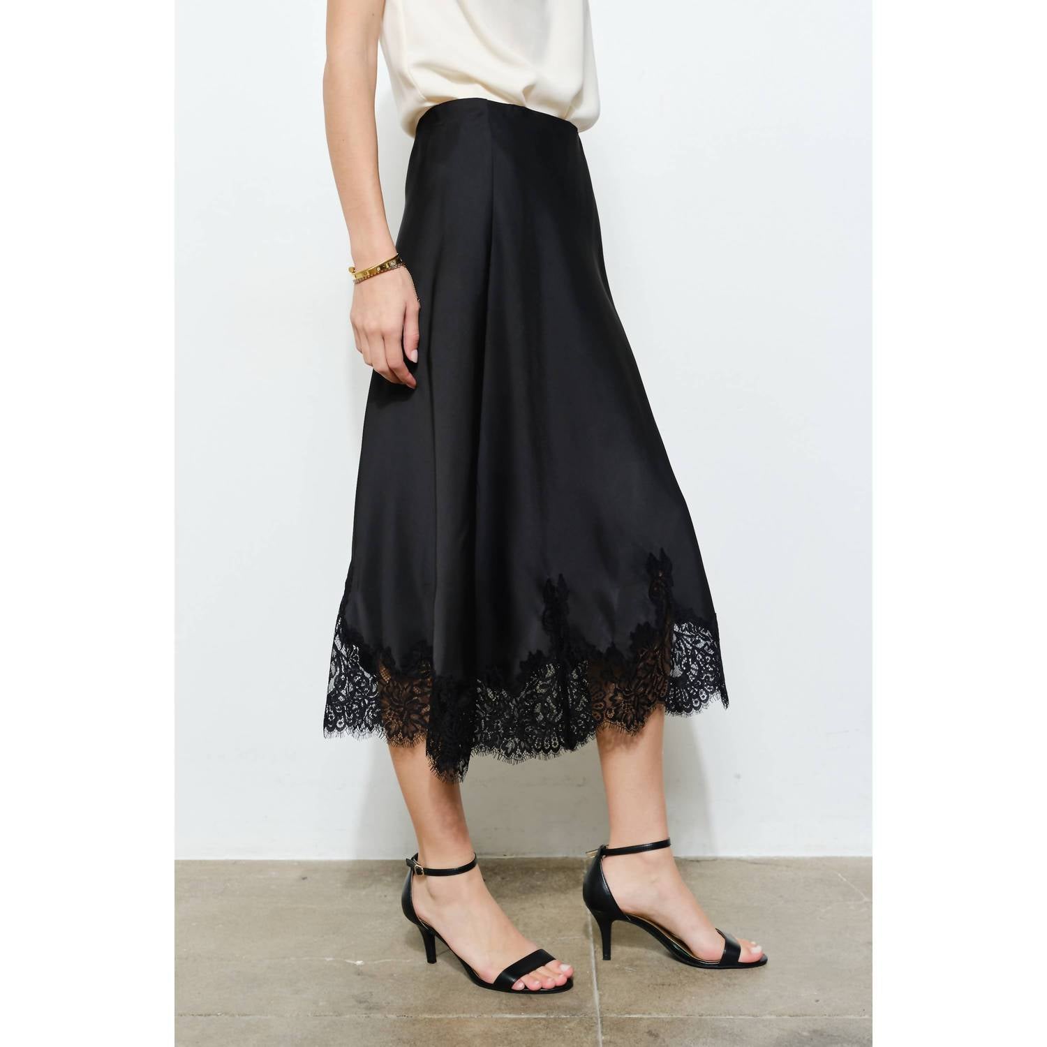Ina Fashion - Lace Hem Midi Skirt