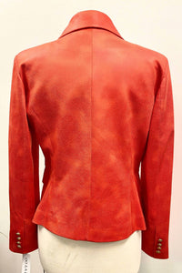 Oolala - Double Breasted Faux Suede Blazer