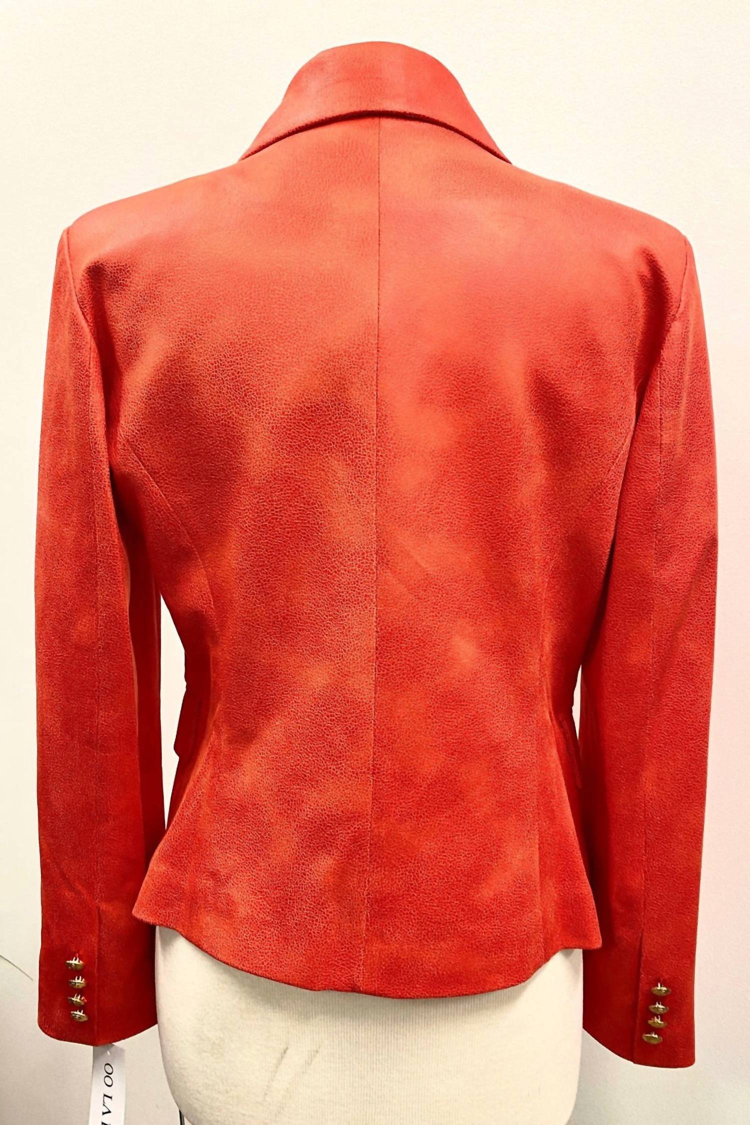 Oolala - Double Breasted Faux Suede Blazer