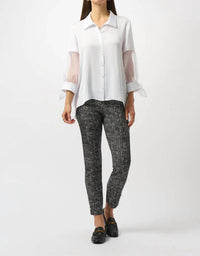 Joseph Ribkoff - Collared Front Button Closure 3/4 Sleeve Boxy Top