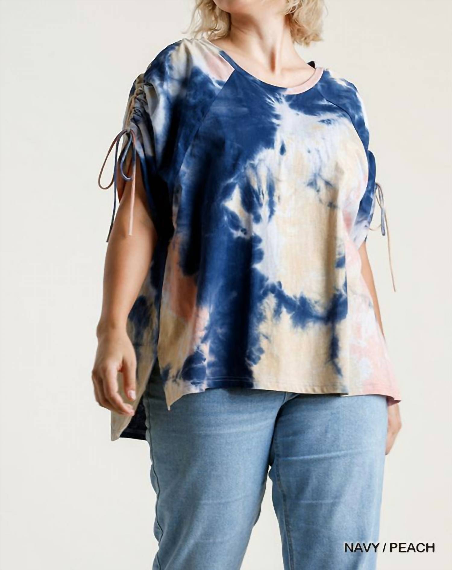 Umgee - Tie Dye Cinched Sleeve Top