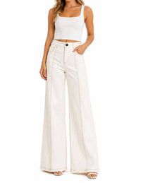 Fate - Topstitching High Waisted Flare Pants