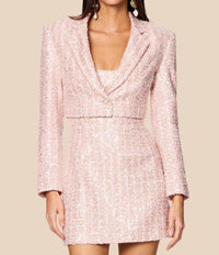 NOOKIE Tyler Mini Dress & Blazer Set in baby pink - women's dress