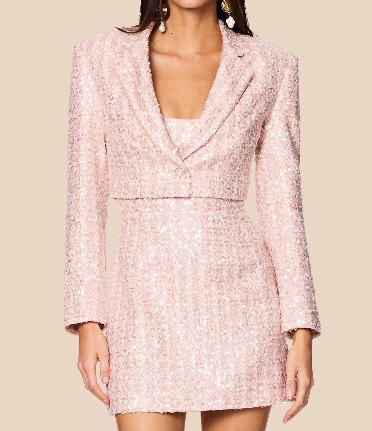 NOOKIE Tyler Mini Dress & Blazer Set in baby pink - women's dress