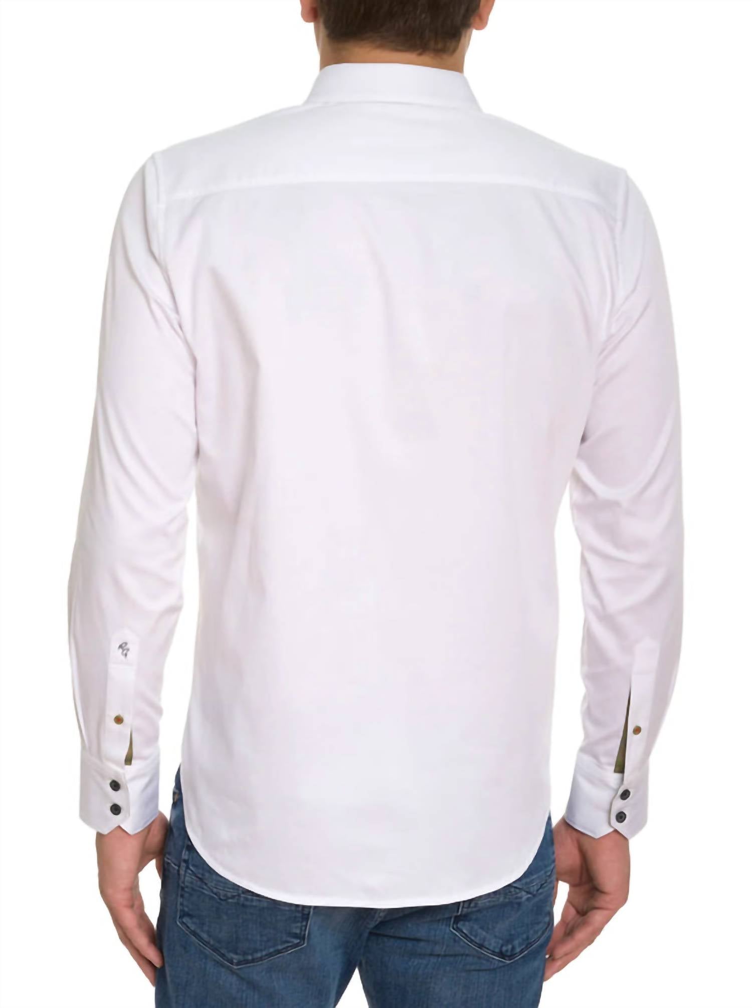 Robert Graham Moxy Long Sleeve Shirt in white - men's shirt - detail view