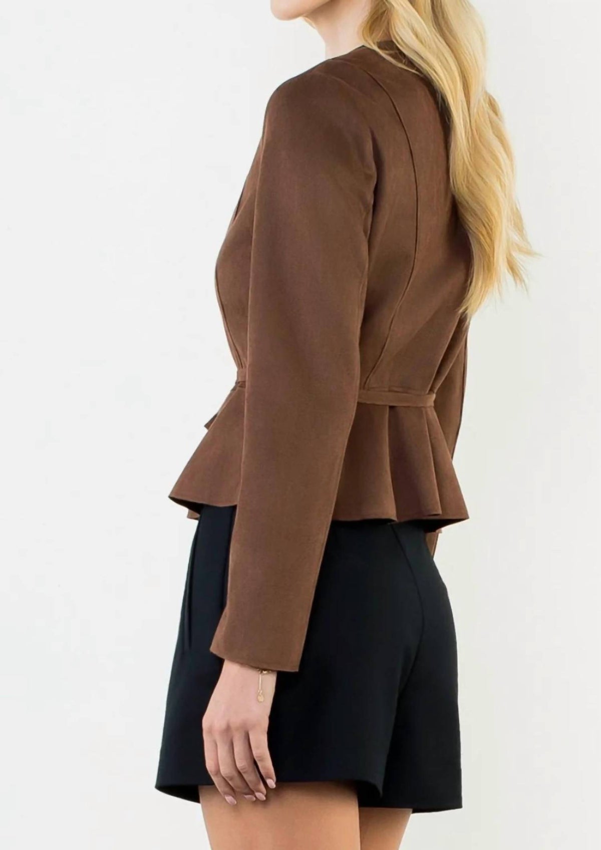 Thml - Suede Zipper Jacket With Tie Waist