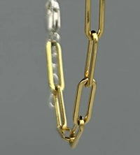 Something Silver - Women's Two Tone Long Paperclip Bracelet
