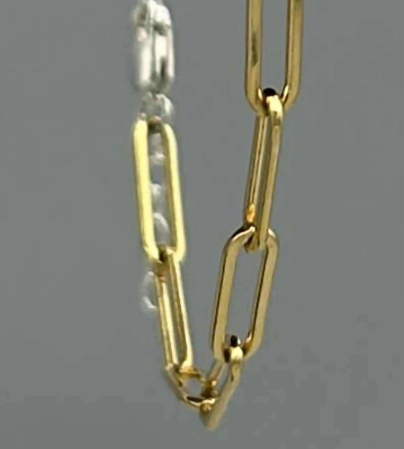 Something Silver - Women's Two Tone Long Paperclip Bracelet