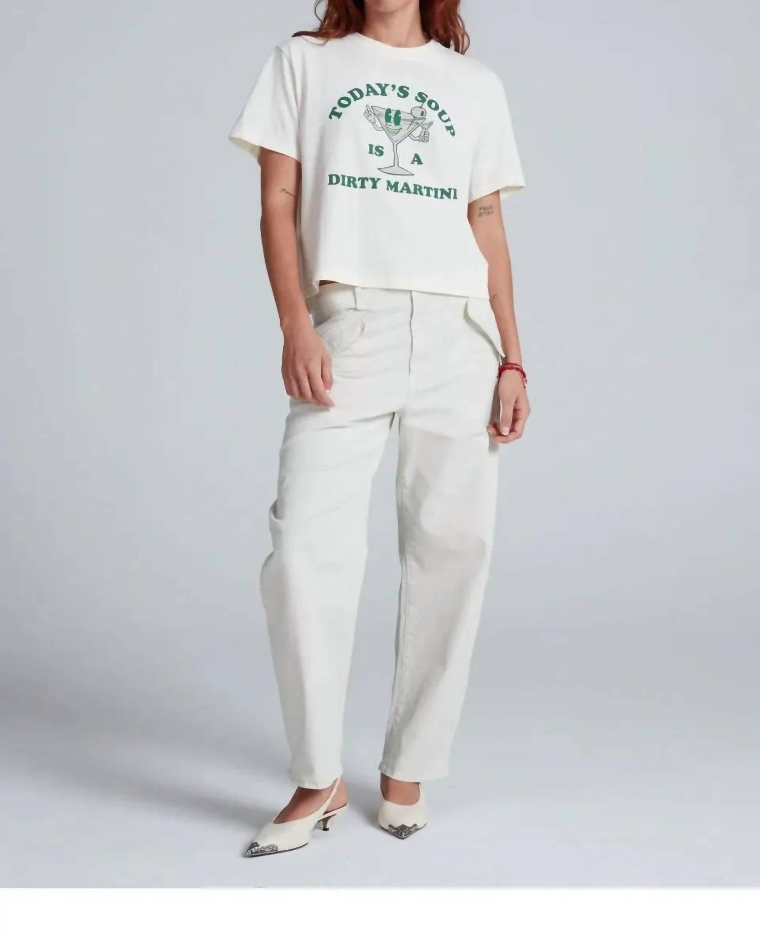 ASKK NY Martini Soup Short Sleeve T-shirt in white - women's t-shirt - alternate view